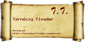 Tarnóczy Tivadar névjegykártya