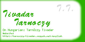 tivadar tarnoczy business card